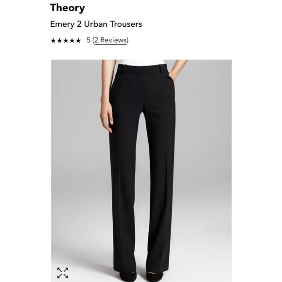 Theory Black Wool Blend Emory 2 Urban Trousers SZ 10 - Picture 1 of 8